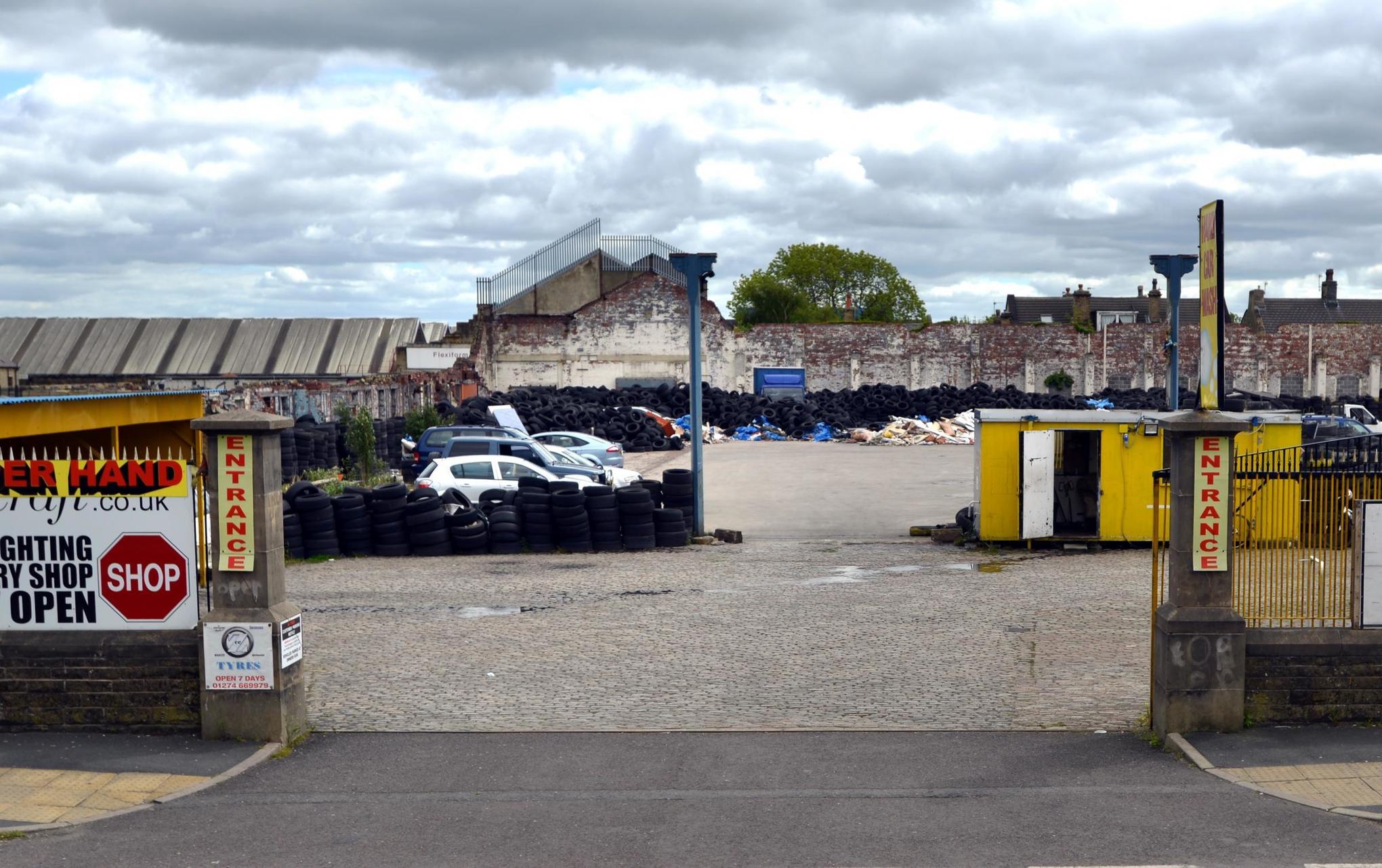 Waste tyre disposal site