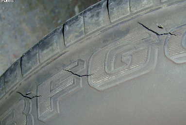 worn tyres